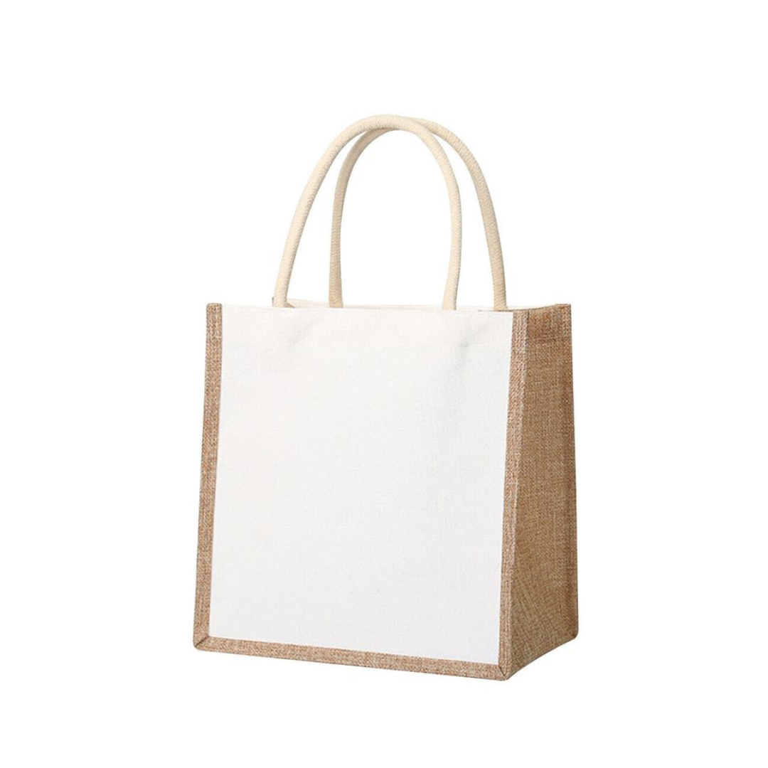 White Panel Jute Bag